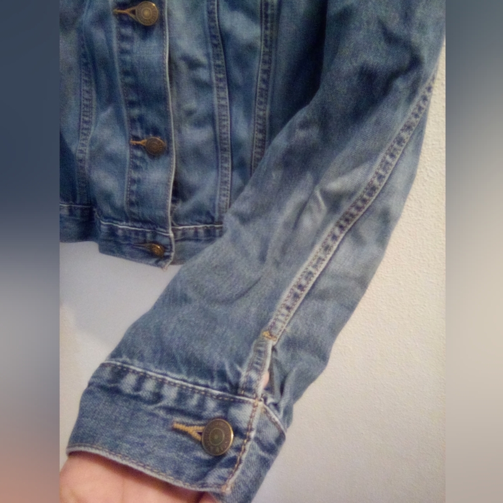 Old Navy San Francisco California Denim Jean Jacket Trucker Size M 100% Cotton - Picture 6 of 9